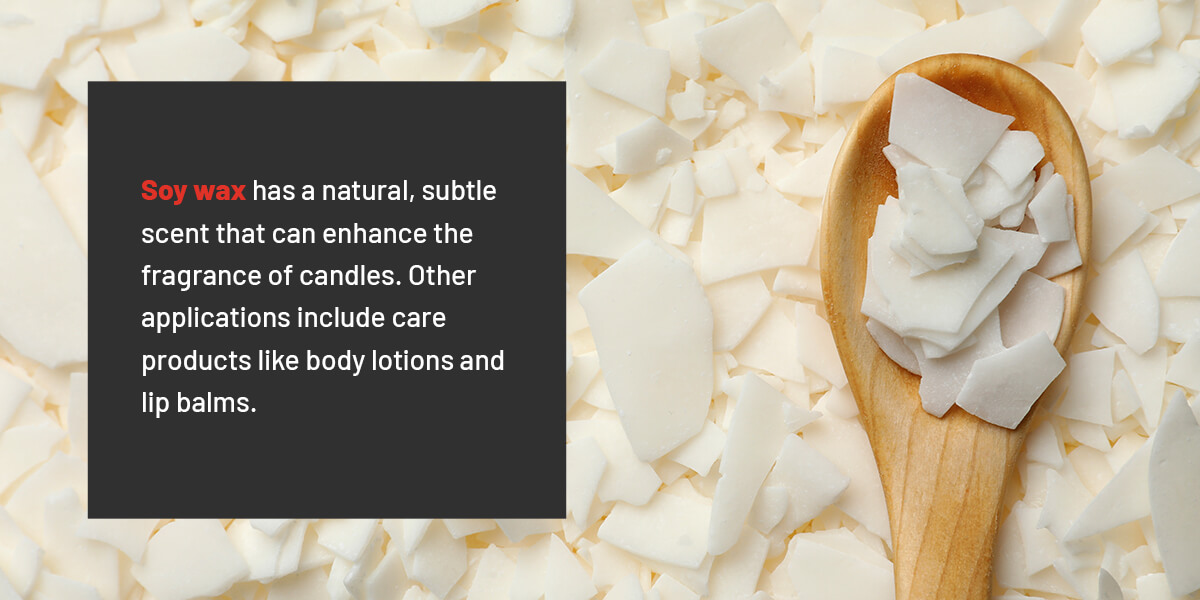 Soy wax has a natural, subtle scent that can enhance the fragrance of candles.